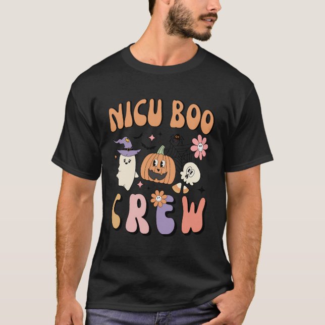 T-shirt Nicu Boo Crew Cute Ghost Citrouille Atal Nurse Hal (Devant)