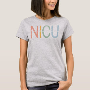 T-shirt NICU Nurse ICU Neonatal Boho Rainbow Team Tiny