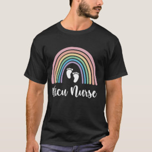 T-shirt NICU Nurse ICU Neonatal Boho Rainbow Team Tiny Hum