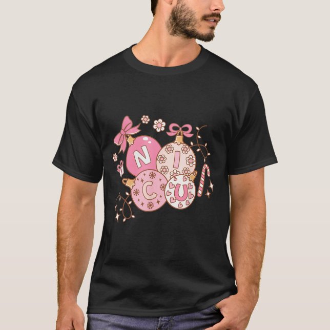 T-shirt Nicu Nurse Nk Christmas Retro Neonatal Intensive C (Devant)