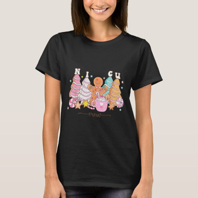 T-shirt Nicu Nurse Xmas Gingerbread Neonatal Intensive Car (Devant)