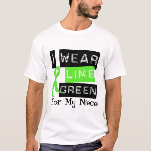 T-shirt Nièce de ruban de vert de chaux de lymphome