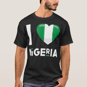 T-shirt Nigeria J'aime Nigeria Drapeau Afrique Coeur Niger