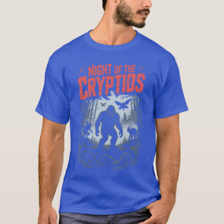 T-shirt Night ofhe Cryptids Retro Horror Creatureee Design