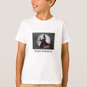 T-shirt Night Ride :: Sorcière & Son Chat Riding dans la n