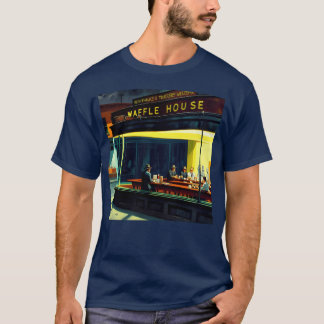 T-shirt Nighthawks at the Waffle House Retro Parody Art gi