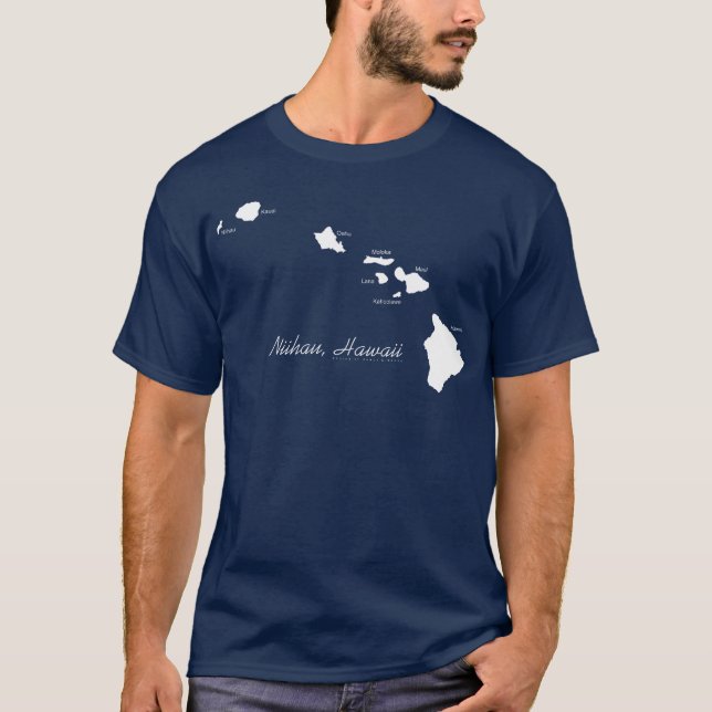T-shirt Niihau Hawaii Avec Les Îles Hawaii (Devant)