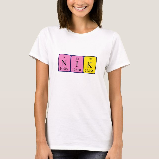 T-shirt Nik nom de table périodique chemise (Devant)