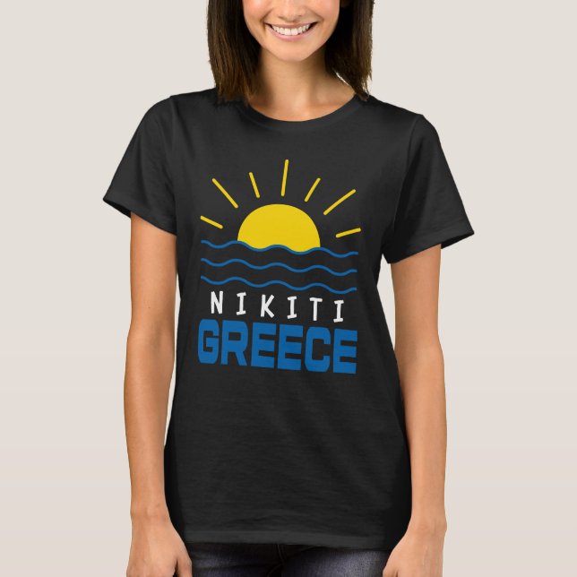 T-shirt Nikiti Grèce Sunshine and Sea Waves Femmes (Devant)