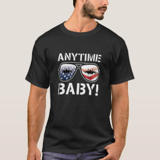 T-shirt N'importe quand Bébé F-14 Tomcat Jet Drapeau USA L