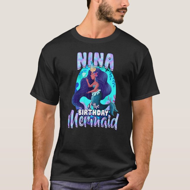 T-shirt Nina De L'Anniversaire Fête De Famille De La Sirèn (Devant)