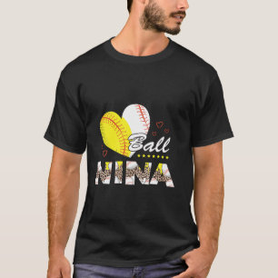 T-shirt Nina des deux baseball softball fête des mères pou