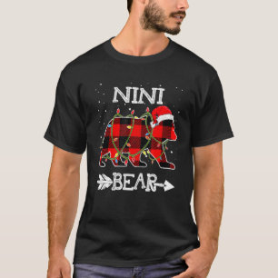 T-shirt Nini Bear, Red Buffalo Plaid Maman Bear Pyjama