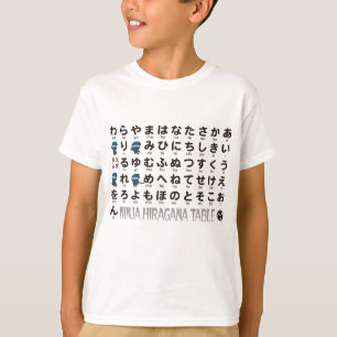 T-shirt Ninja Boy Table japonaise Hiragana