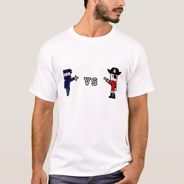 T-shirt Ninja contre la chemise de pirates (Devant)