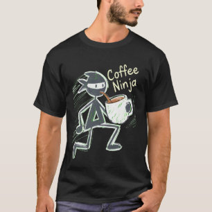 T-shirt Ninja du café drôle addict au caféine arts martiau