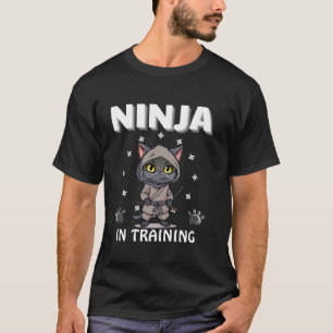 T-shirt Ninja Entraînement Cute Cat Drôle Anniversaire Nin
