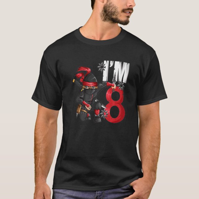 T-shirt Ninja Shadow Warrior I'm Nine I'm 9 Years old (Devant)