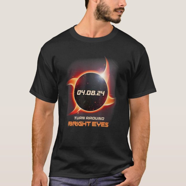 T-shirt Ninja Shuriken Total Éclipse Solaire Tournez autou (Devant)