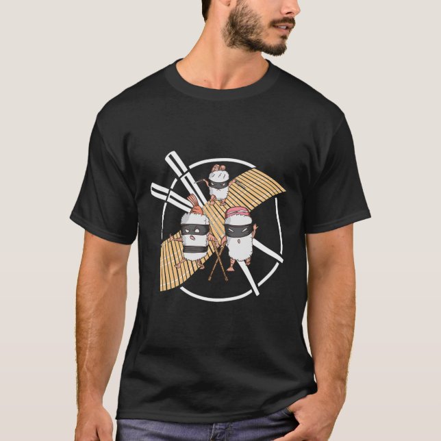 T-shirt Ninja Sushi Commence Une Mission Secourue Karate (Devant)