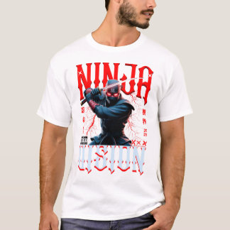 T-shirt Ninja tenant un Katana – Conception d'art de style