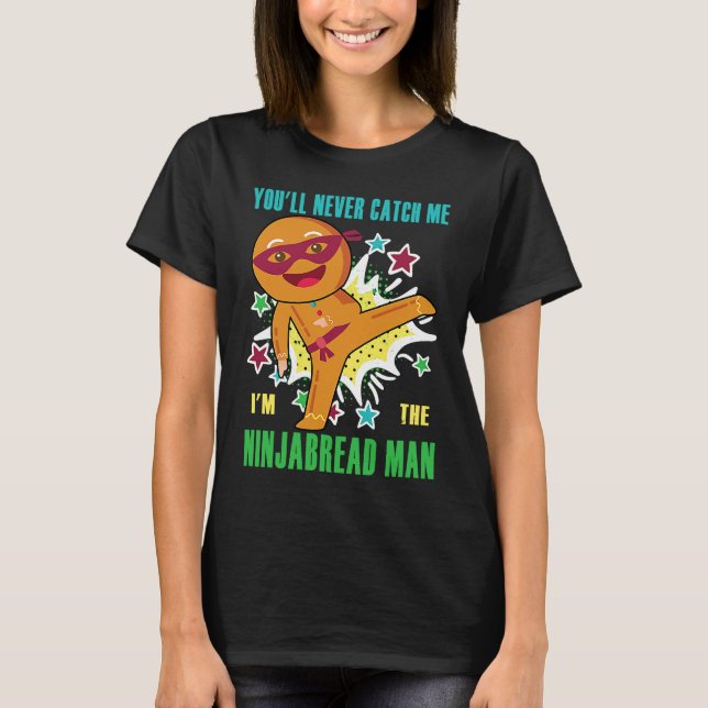 T-shirt Ninjabread Man  Christmas Ninja Gingerbread Man (Devant)