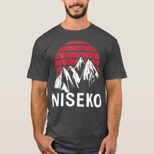 T-shirt Niseko Hokkaido Island Japon Drapeau Rouge Station