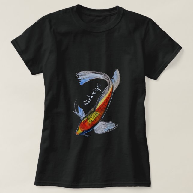 T-shirt Nishikigoi mot pour Koi art de la carpe japonaise (Design devant)