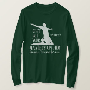 T-shirt NIV 1 Pierre 5:7 Déversez toute votre anxiété sur 