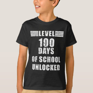T-shirt Niveau 100 De l'école déverrouillé gamer cool garç