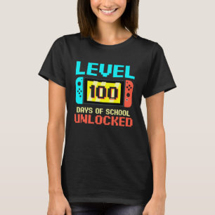 T-shirt Niveau 100 Jours De Jeux Vidéo De Gamer Déverrouil
