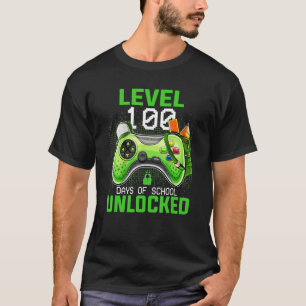 T-shirt Niveau 100 Jours De Jeux Vidéo De Gamer Déverrouil