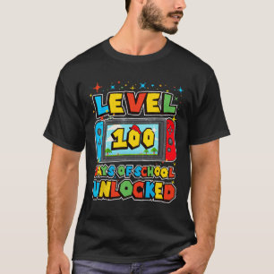 T-shirt Niveau 100 Jours De L'École Complet Jeu Vidéo Game