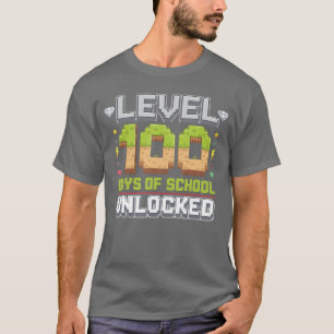 T-shirt Niveau 100 Jours d'école Débloqué Gaming Piel 100t