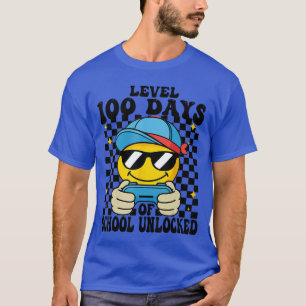 T-shirt Niveau 100 Jours d'école débloqués Visage souriant