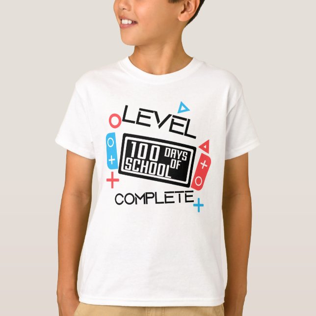 T-shirt Niveau 100 jours d'école terminés (Devant)