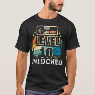 T-shirt Niveau 10 Anniversaire déverrouillé Boy 10th Video