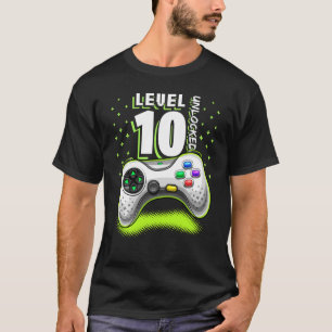 T-shirt Niveau 10 Contrôleur de jeu vidéo 10e Anniversaire