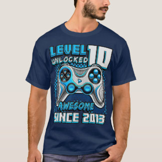 T-shirt Niveau 10 Déverrouillé Awesome 2013 jeu vidéo 10th