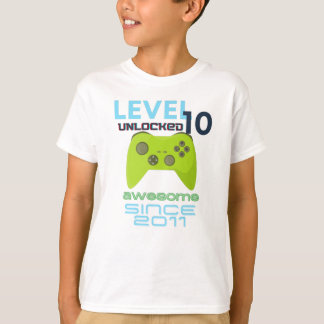 T-shirt Niveau 10 Déverrouillé Awesome Video Gamer 2011