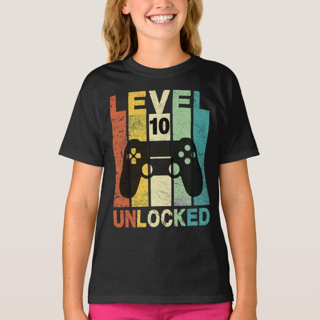 T-shirt Niveau 10 déverrouillé - Gamer (Devant)