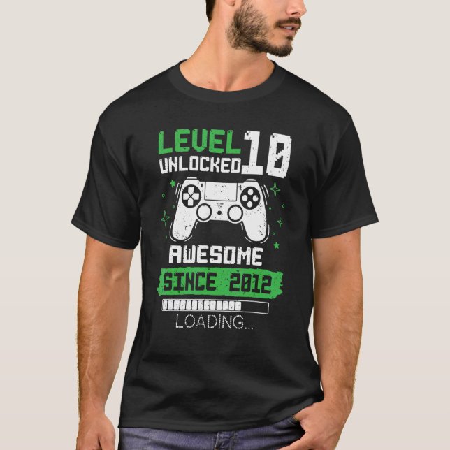 T-shirt Niveau 10 déverrouillé stupéfiant depuis 2012 Game (Devant)