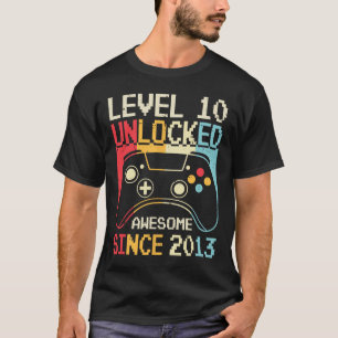 T-shirt Niveau 10 Jeux vidéo non bloqués 10th Birthday Gam