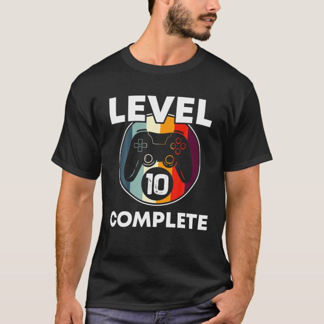 T-shirt Niveau 10 Terminé 10E Anniversaire Mariage Gi (Devant)