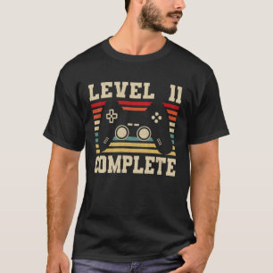 T-shirt Niveau 11 Achevé 11e anniversaire Vidéo Gamer