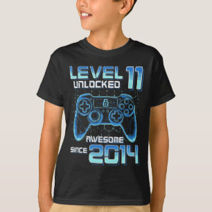 T-shirt Niveau 11 Débloqué Fête de Jeu Vidéo 11e Anniversa