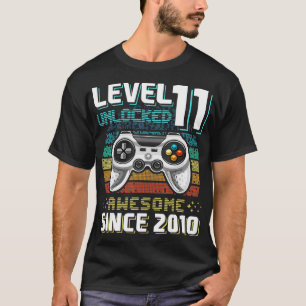 T-shirt Niveau 11 Déverrouillé Awesome 2010 jeu vidéo 11th