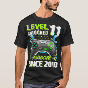 T-shirt Niveau 11 Déverrouillé Awesome 2010 jeu vidéo 11th