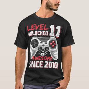 T-shirt Niveau 11 Déverrouillé Awesome 2010 jeu vidéo 11th