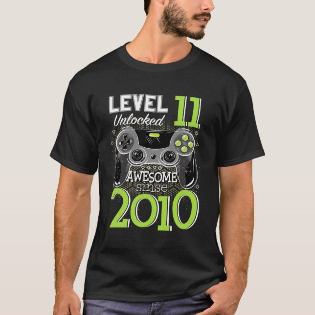 T-shirt Niveau 11 Déverrouillé stupéfiant depuis 2010 Vide (Devant)